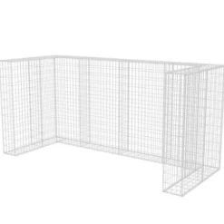 Gabionkorg med skydd för 3 soptunnor stål 250x100x120 cm