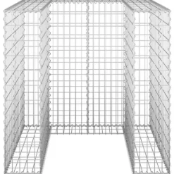 Gabionmur för soptunna - Galvaniserat stål | Storlek: 110x100x110 cm