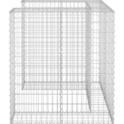 Gabionmur för soptunna - Galvaniserat stål | Storlek: 110x100x110 cm