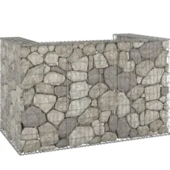 Gabionmur för soptunnor galvaniserat stål 180x100x110 cm