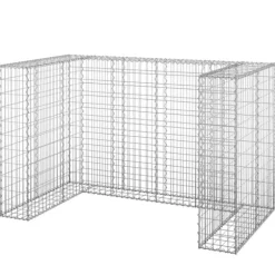 Gabionmur för soptunnor galvaniserat stål 180x100x110 cm
