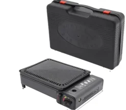 Gasgrill, Bärbar Design, Justerbara Värmeinställningar,svart