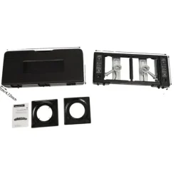 Gasgrill, Dubbelbrännare, Bärbar Design,svart