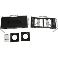 Gasgrill, Dubbelbrännare, Bärbar Design,svart