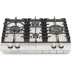 Gaskokplatta - Inox - 60cm - 4 brännare - Turbo brännare 3,8kW - Ergonomisk