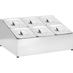 Gastronorm Beholder - vidaXL - GN 1/6 - Rostfritt Stål - 6 Kistor - Lock Ingår