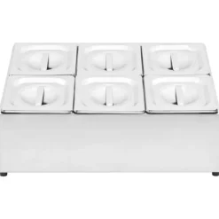Gastronorm Beholder - vidaXL - GN 1/6 - Rostfritt Stål - 6 Kistor - Lock Ingår