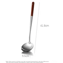 General's Kitchen 304 Rostfritt Stål Stor Soppslev med Långt Handtag för Hemmabruk, Värmebeständig Stekslev med Handtag i Rosenträ, Soppslev, Stekslev, Grötlev | CDON