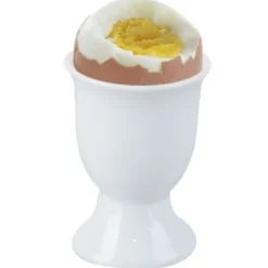 Ägghållare i vitt porslin