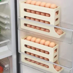 30-äggs äggförvaring för kylskåp - Automatisk rullande äggförvaring för kylskåp