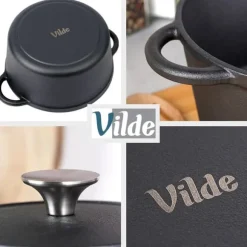 Gjutjärnsgryta med lock CAST LINE 22 cm, 2,6 l