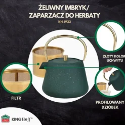 Gjutjärnstekanna, kaffebryggare, 1,0L, KINGHOFF KH-1933