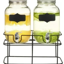 Glasbehållare 2 st med stativ 2 x 4 L