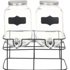 Glasbehållare 2 st med stativ 2 x 4 L