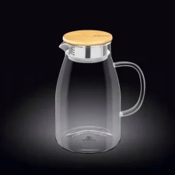 Glaskanna för drycker med bambulock Wilmax 1,9L