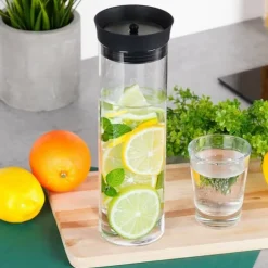 Glaskanna med lock 1 l