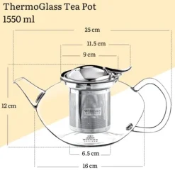 Glaskanna med teinfuser 1,55L WILMAX