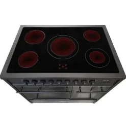 Glaskeramikhäll - GURARI - GCH E 912 DF BL - 90 cm - Dubbel elektrisk ugn - Svart