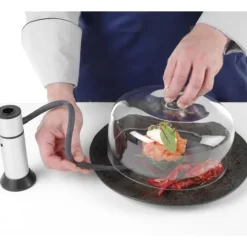 Glaskupol för att röka mat på tallrik - HENDI 199978