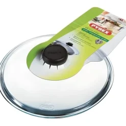 Glaslock - PYREX - CLASSIC - 20 cm - Transparent - Svart bakelitknapp