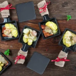 Glasunderlägg set, 10x10x1 cm, Antracit