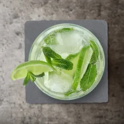 Glasunderlägg set, 0,2x10x10 cm, Grå