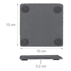Glasunderlägg set, 0,2x10x10 cm, Grå