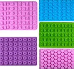 Godisformar - 5 delar gör-det-själv-formar med 2 pipetter - Silikonform för godis, gelé, choklad