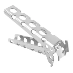 greppklämmor för varm gryta/skål/aluminiumlegering, skållningsskyddande tång, bärbar kokkärlshållare, camping, silver