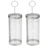 Grillkorgar 2-pack i rostfritt stål – cylinderformade