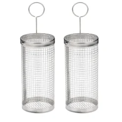 Grillkorgar 2-pack i rostfritt stål – cylinderformade