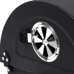 Grilltunna med hjul och bord svart stål 115x85x95 cm - Kolgrill - Kolgrillar - Home & Living