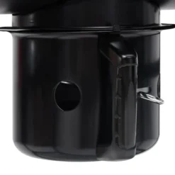 Grilltunna med hjul och bord svart stål 115x85x95 cm - Kolgrill - Kolgrillar - Home & Living