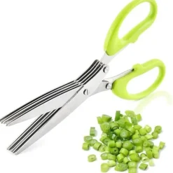 Grön örtsax 5 blad örtsax 1 st rostfritt stål ört kökssax rostfritt stål kökssax