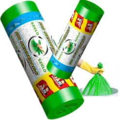 Gröna sorteringspåsar av glas med handtag 35 l