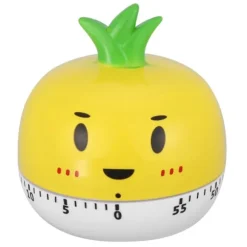 Grönsaksformad mekanisk matlagningstimer - köksmätningsverktyg (gul)