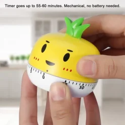 Grönsaksformad mekanisk matlagningstimer - köksmätningsverktyg (gul)