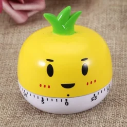 Grönsaksformad mekanisk matlagningstimer - köksmätningsverktyg (gul)