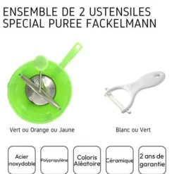 Grönsaksskalare och -strimlare Fackelmann Vert Keramik Rostfritt stål Plast 20 x 40 x 30 cm 2 Delar