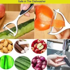 Grönsaksskalare Potatisskalare, halkfritt ergonomiskt handtag Rostfritt stål roterande skalare