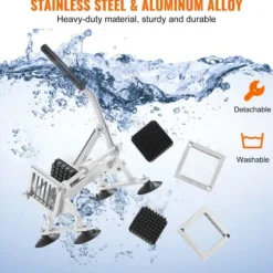 Grönsaksskivare, Kommersiell Manuell Rostfri, 1/4x3/8x1/2 tum, Silver