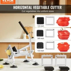 Grönsaksskivare, Kommersiell Manuell Rostfri, 1/4x3/8x1/2 tum, Silver