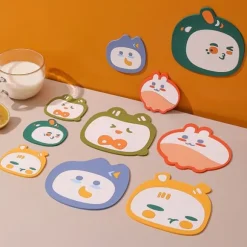 Grytmatta Värmebeständig Anti-halk Förtjockad Miljövänlig PVC Bänkskiva Hot Pad Mandarin