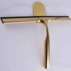 Gummiskrapa för fönster, vattenånga, spegelkabiner med handtag, metall, guldkrok