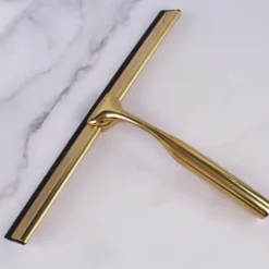 Gummiskrapa för fönster, vattenånga, spegelkabiner med handtag, metall, guldkrok