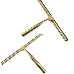 Gummiskrapa för fönster, vattenånga, spegelkabiner med handtag, metall, guldkrok