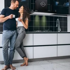 GURARI GCH 462 BL 6 Prime + kolfilter, köksfläkt 60 cm / 1000 m³/h / köksfläkt i svart + kolfilter