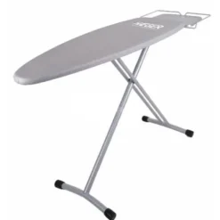 Haeger homestrong pro grå strykbräda - metallnätram 124*40cm - justerbar höjd 94cm - metalliserat överdrag med