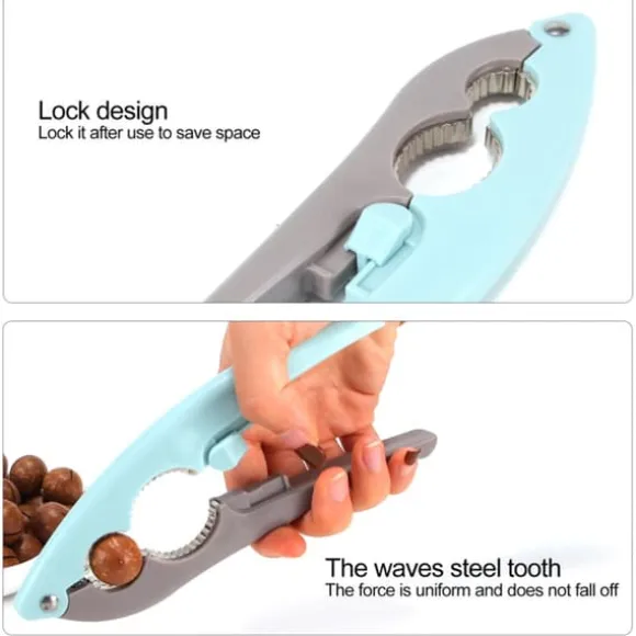 Halkfritt handtag Valnötsknäckare Kök Nötknäppare Sheller Clip Verktygsklämma för razilnötter Hasselnötter Mandlar