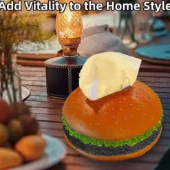 Hamburgerduksask, Hamburgerhållare, Intressant och praktiskt näsduksaskskydd, Kan användas för hem, kontor, fest
